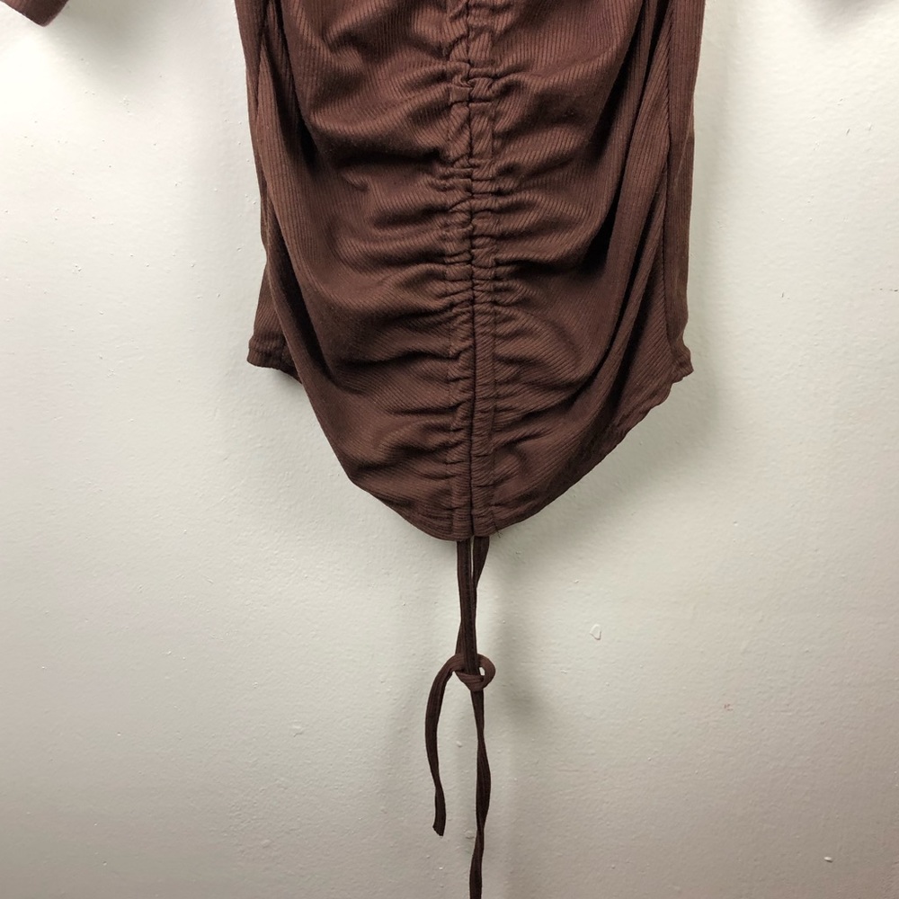 Pretty Little Thing Brown Bodycon Ruched Dress - Picture 4 of 6